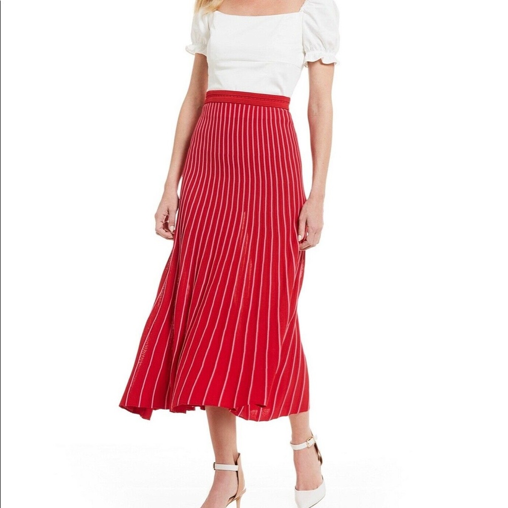 Gianni Bini midi skirt, size XL, red and pink